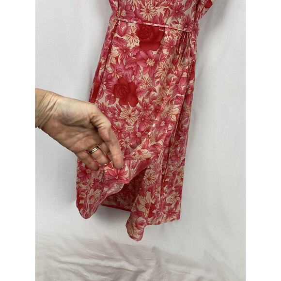Vtg Y2K Studio I Dress Womens 14 Pink Retro Garden Floral Sundress Midi Romantic - Picture 3 of 12